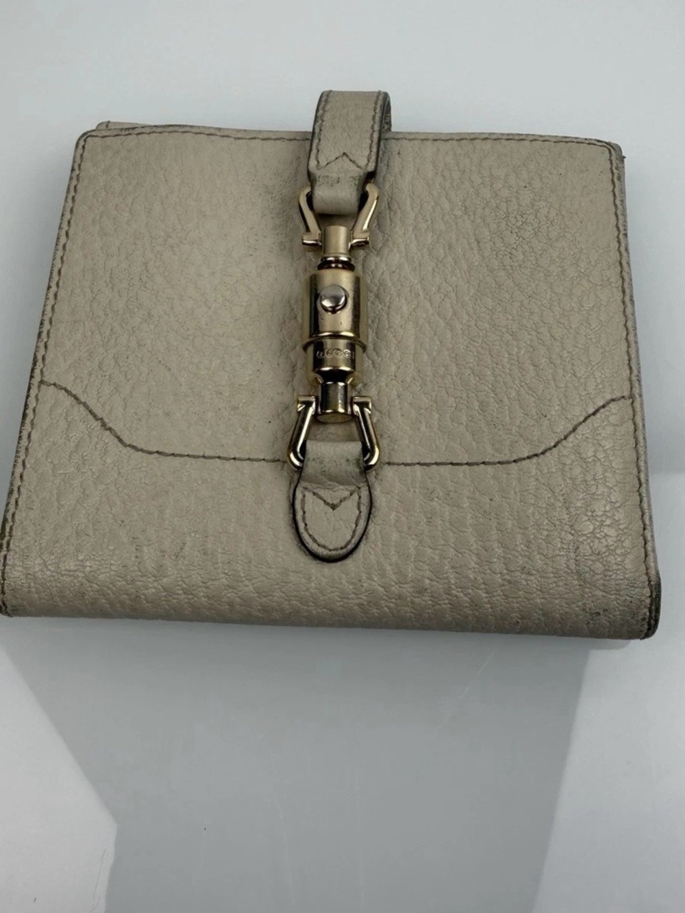 Gucci Jackie Leather Small Wallet Beige